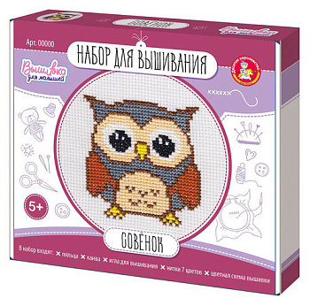 Набор д/творчества Вышивка Совёнок (с пяльцами) 05369 (Дес.Кор.)