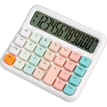 Калькулятор наст. 12разр. deVENTE Q-15W 4031358 белый с цв.кнопками,152*132*38мм 4031358