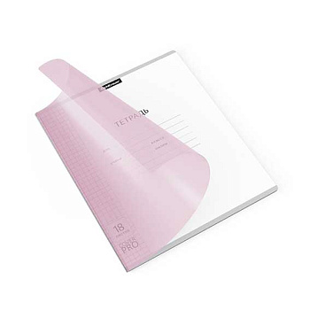 Тетрадь 18л. (клетка) EK пластик.обл. "Классика CoverPrо Pastel розовая" 56360