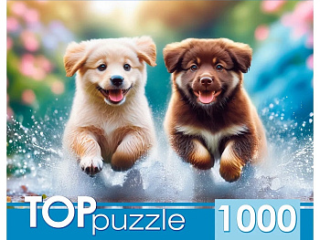 Пазлы (1000эл) Бегущие щенки TOPpuzzle ХТП1000-8737