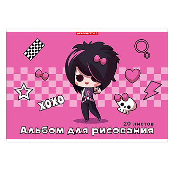 Альбом для рисования 20л. КанцБиз "Уэнсдей" 14424 твин.уф-лак
