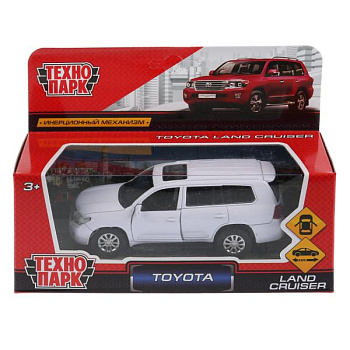 Машина Технопарк металл. Toyota Land Cruiser белый (12,5см) дв,в/к CRUISER-WT