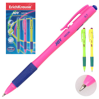 Ручка авт. шар. EK Ultra Glide Technology JOY Neon 46524 синий 0,7мм, в тубусе