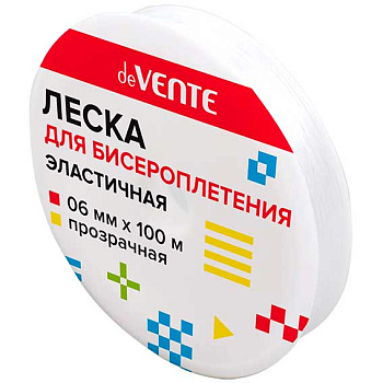 Леска д/бисероплетения deVENTE "Elastic Line" 8001397 эластичная,прозрачн.,0.6мм