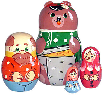 Матрешка Маша и Медведь 4-в-1  Р-45/745
