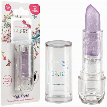 Lukky Magic Crystal Помада блест,меняет цв.на розовый, цв.фиолет.с блест,аром.ви