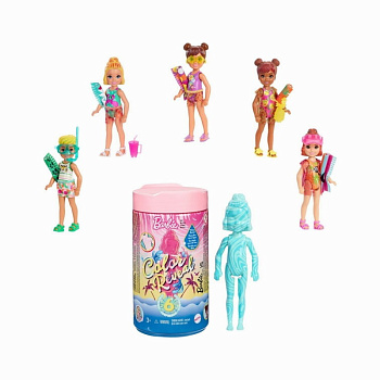 Barbie Кукла-сюрприз Челси (меняет цвет) в асс. GWC61
