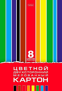 Картон цв. двухстор. А4  8л. 8цв. ХАТ "Креатив Сет" 05934 в папке 094749
