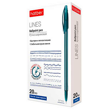 Ручка масл. шар. ХАТ "Lines" 064509 синяя 0,7мм к/к