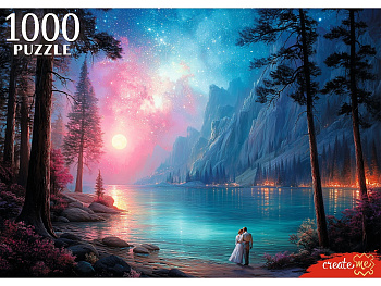 Пазлы (1000эл) Пара у лунного озера Ф1000-8271
