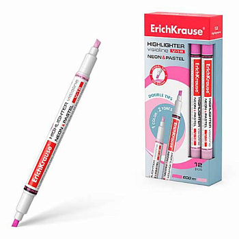 Маркер текст. EK Visioline V-16 "Neon+Pastel" 56017 розов.,двухстор.,скош.,0,6-3,5мм