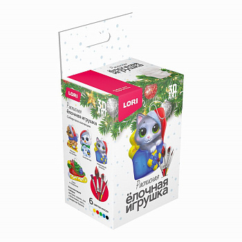 3D Art.Роспись ёлочных игрушек Новогодний котенок Ир-046 (Колорит)