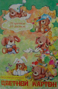 Картон цв. двухстор. мелов. А4 10л.20цв. АЛЬТ "Мультики" 100399 4в.