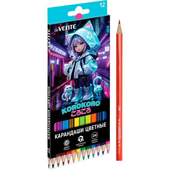 Карандаши 12цв. deVENTE "Korokoro" 5022534 шестигр.,2М,диаметр гриф.2,8мм,к/к