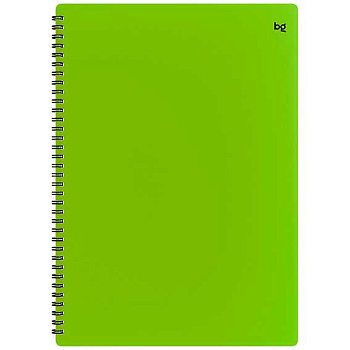 Тетрадь 80л. (клетка) А4 BG пластик.обл. спираль "Neon. Салатовая" 08691