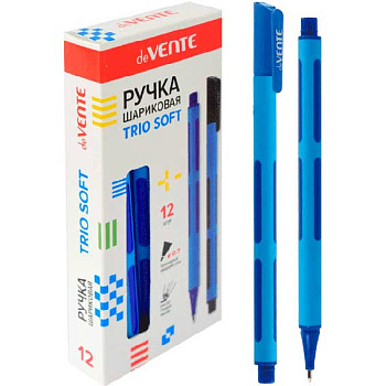 Ручка масл. шар. deVENTE "Trio Soft" 5073119 синяя,0,7мм,ультрагл.пиьсмо,трёхгр.