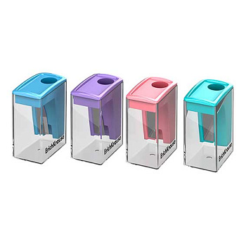 Точилка с контейнером 1отв. EK City Mini "Pastel" 61277 пластик,асс.