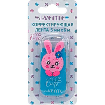 Коррект. лента deVENTE 5мм* 6м 4062327 "100% Cute. Rabbit" голуб.непрозр.корп.,ф