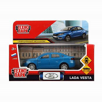Машина Технопарк металл. Lada Vesta синий (11,5см) откр.дв,в/к VESTA-12-BU2