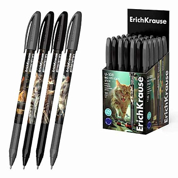 Ручка масл. шар. EK U-108 Stick Big City Cats 63103 синяя,1,0мм,Ultra Glide Technology