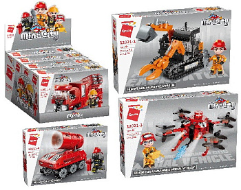 Мини-конструктор 12021 Спецтехника (4шт/уп) в/к Цена за шт