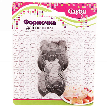 Форма д/выпечки печенья (3шт) Панда 339-522